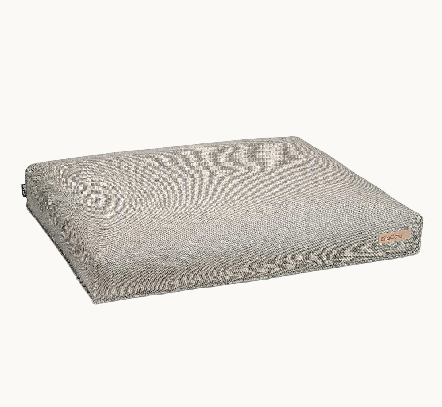 MiaCara Mare dog cushion in grey woven fabric, minimalist rectangular bed designed for comfort and durability.