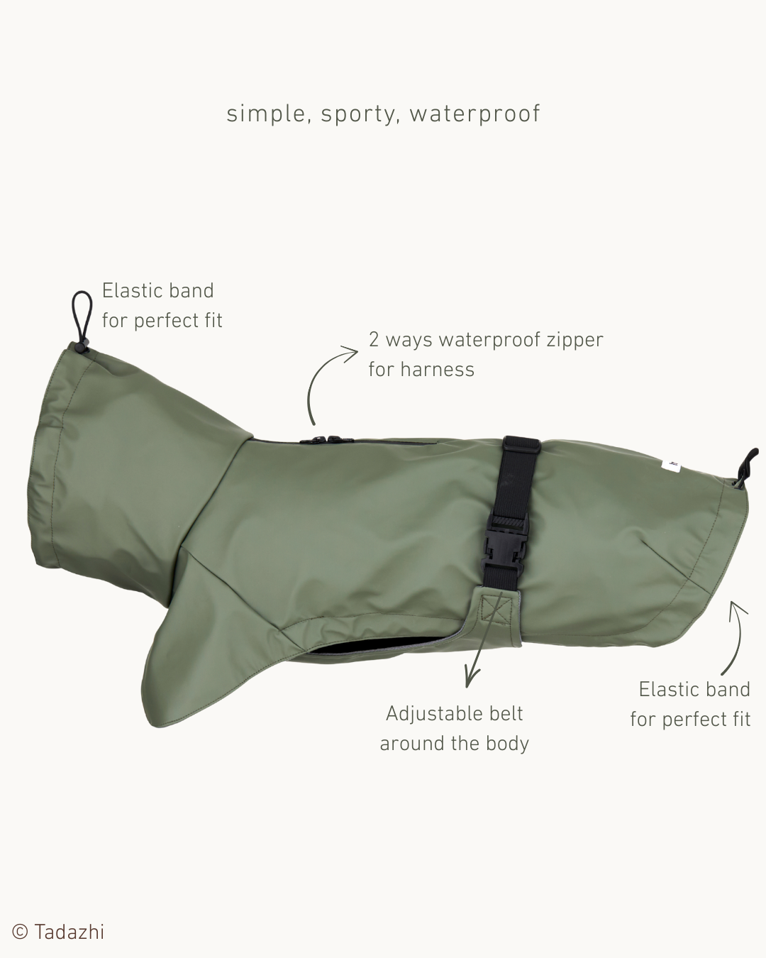 Dog Raincoat - Green