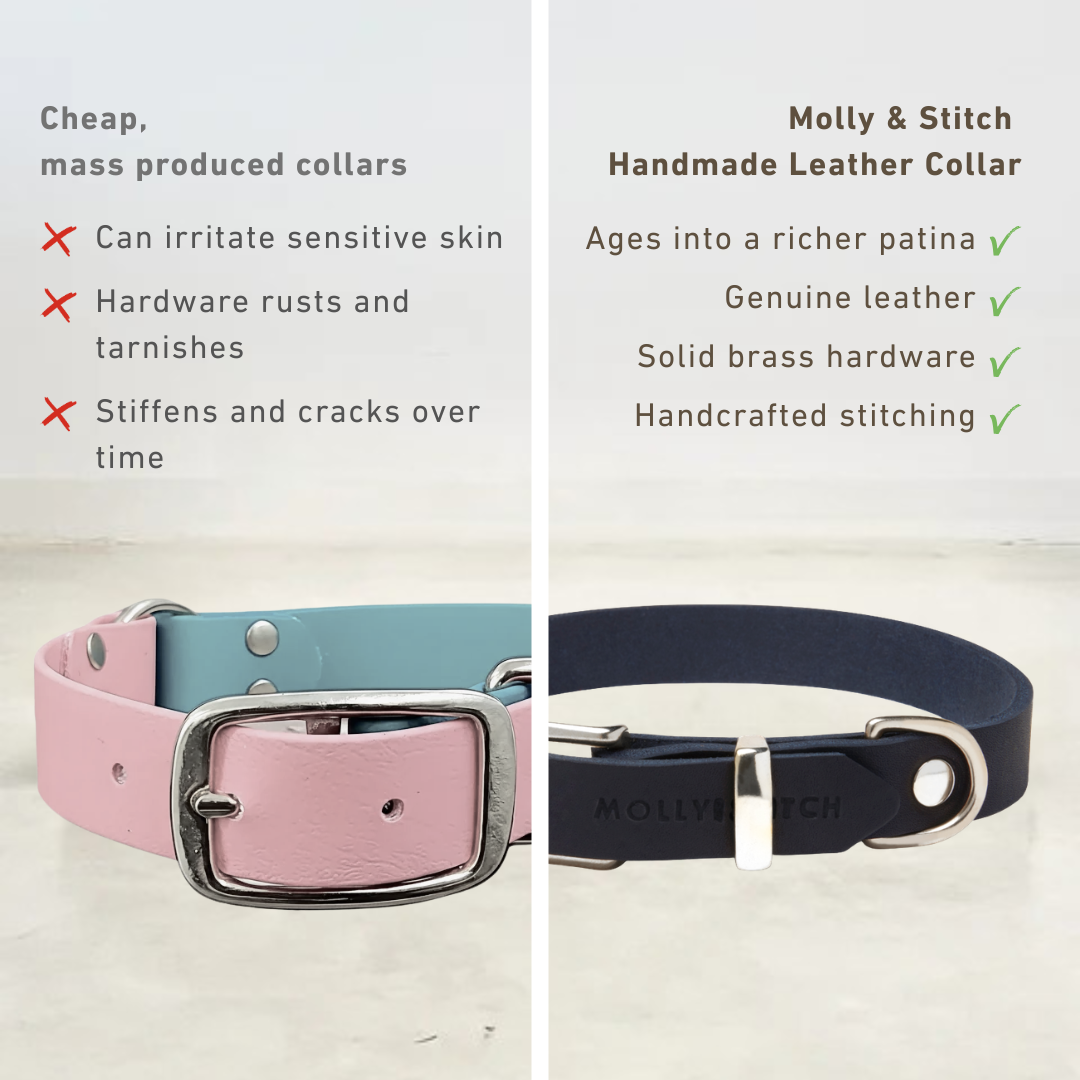 Handmade Butter Leather Dog Collar