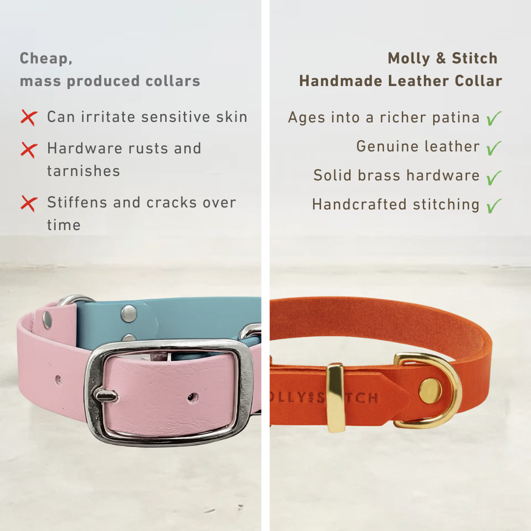 Handmade Butter Leather Dog Collar