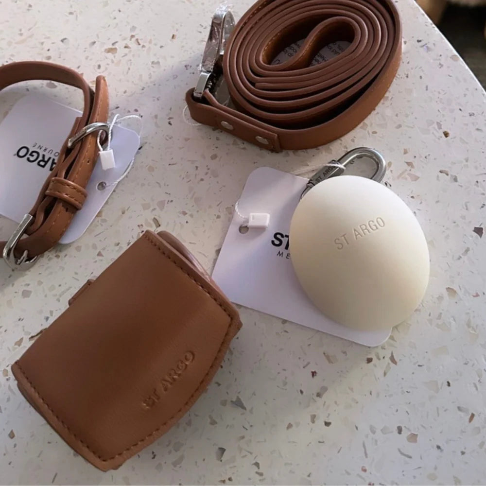 Vegan Leather Poop Bag Holder