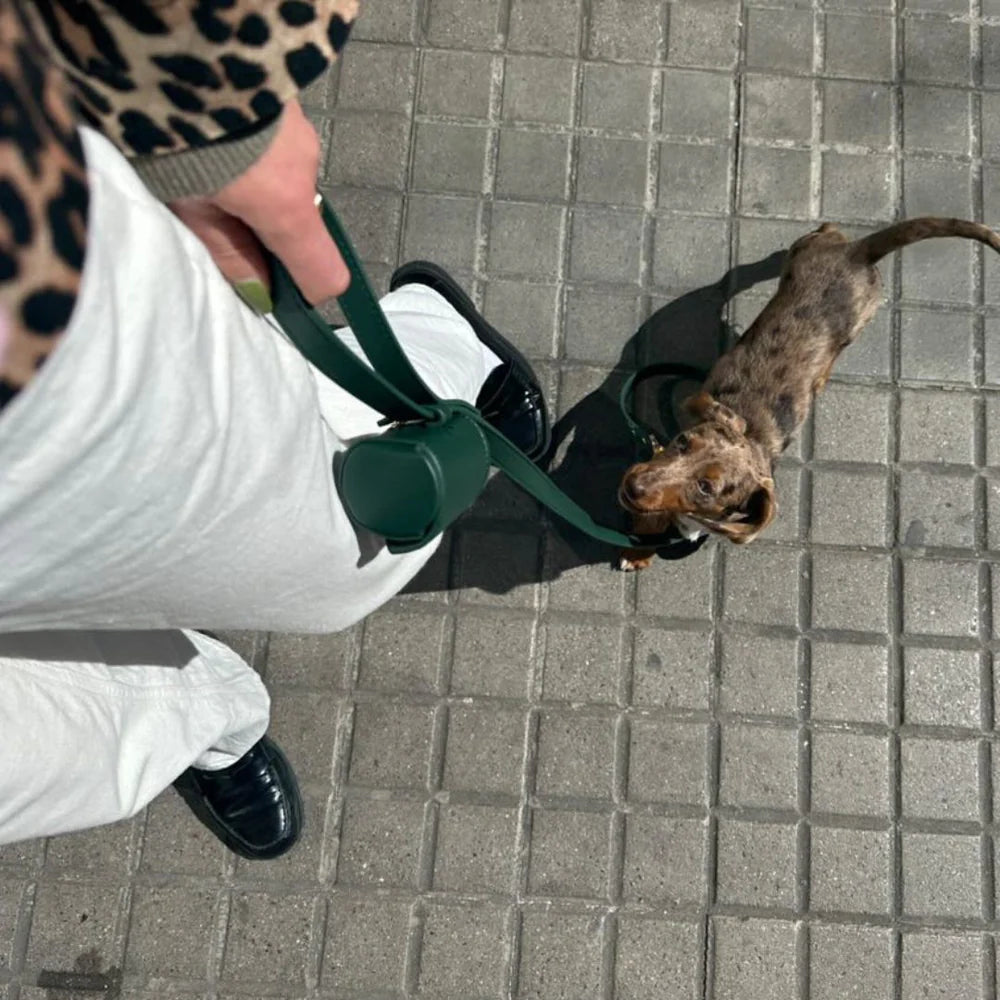 Vegan Leather Poop Bag Holder